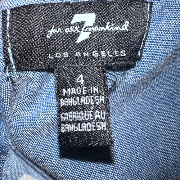 7 for all Mankind size 4 button down short sleeve floral kids shirt. 💯 cotton. - Picture 7 of 8